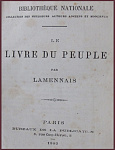 Le livre du peuple и Paroles d'un Croyant par Lamennais